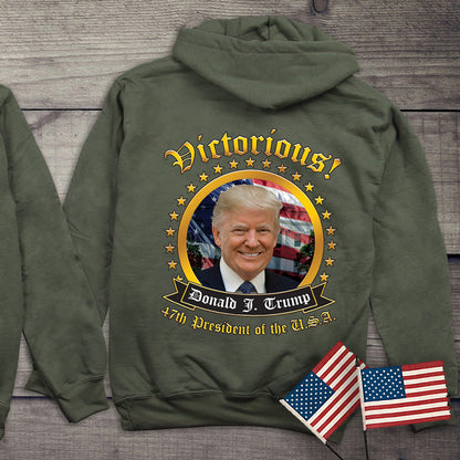 Victorious Trump With Crest Hoodie