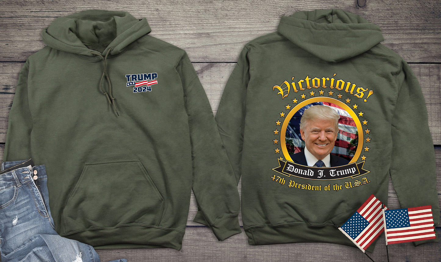 Victorious Trump With Crest Hoodie