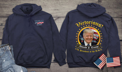 Victorious Trump With Crest Hoodie