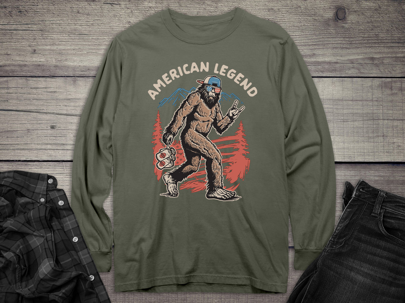 American Legend Bigfoot Long Sleeve Tee