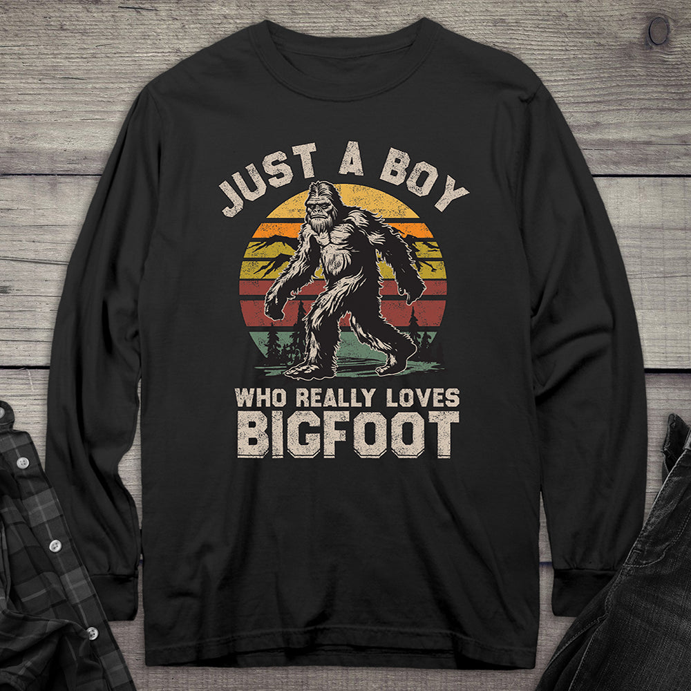 Boy Who Loves Bigfoot Long Sleeve Tee