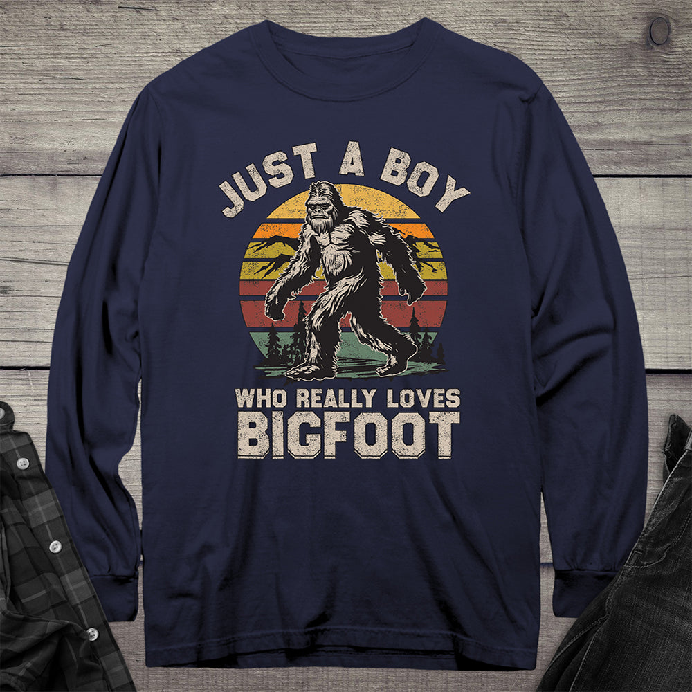 Boy Who Loves Bigfoot Long Sleeve Tee