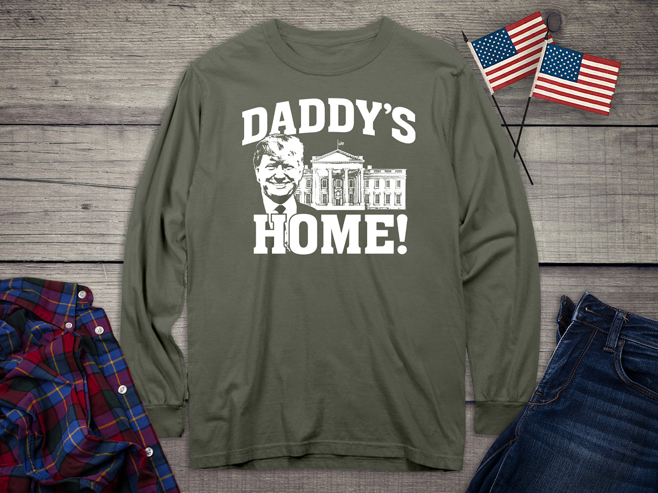 Daddy’s Home White Long Sleeve Tee