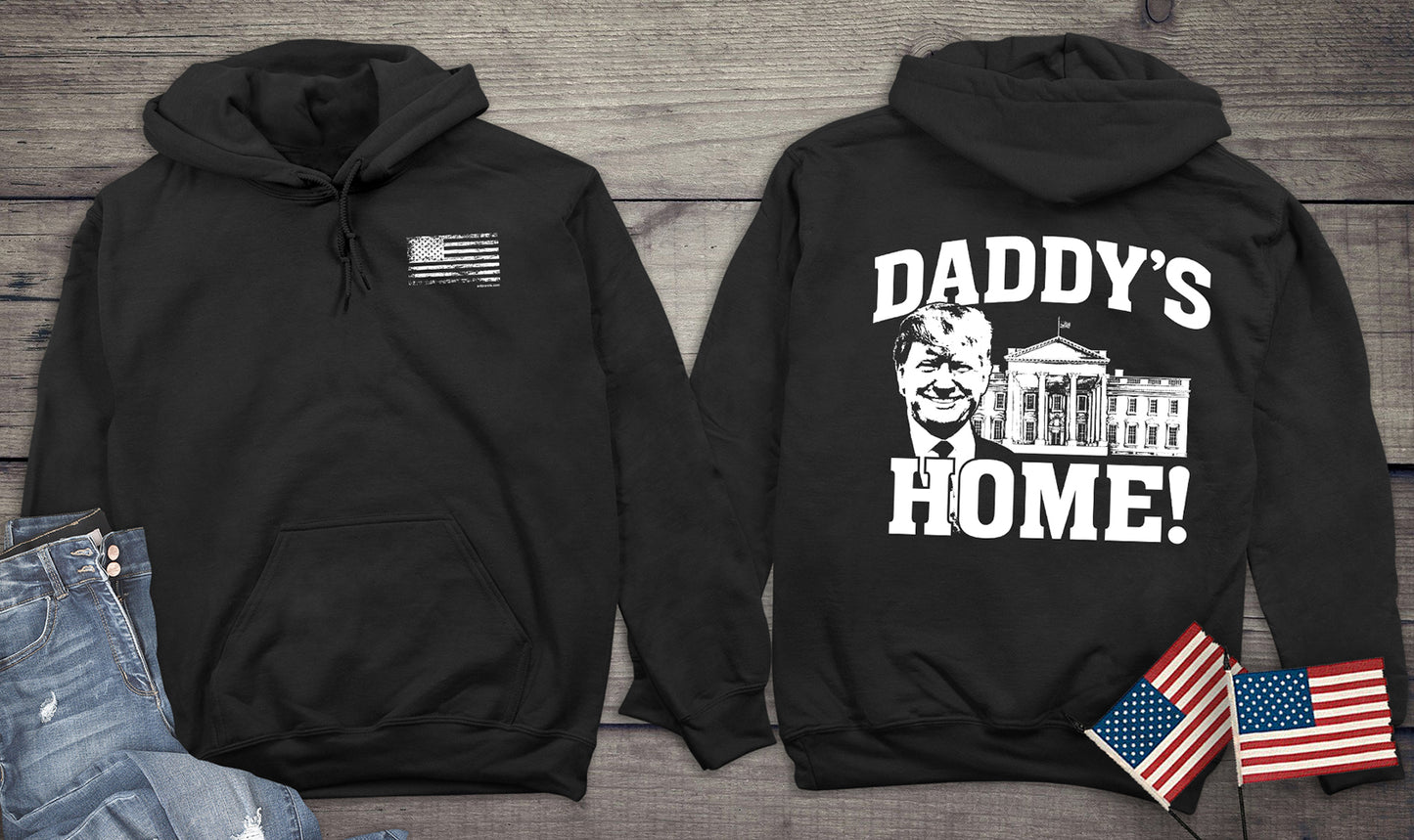 Daddy’s Home White With Crest Hoodie