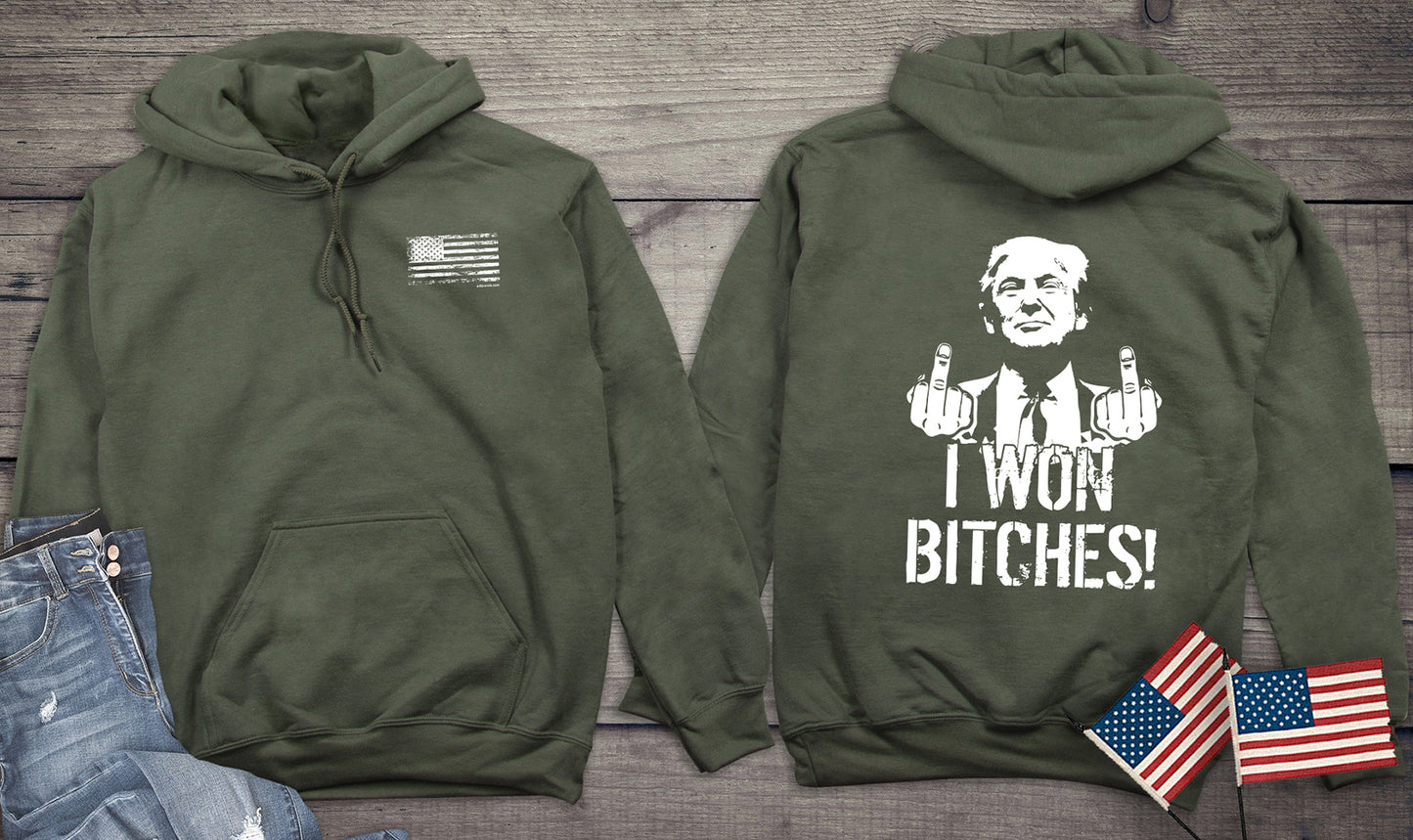 I Won Bitches With Crest Hoodie