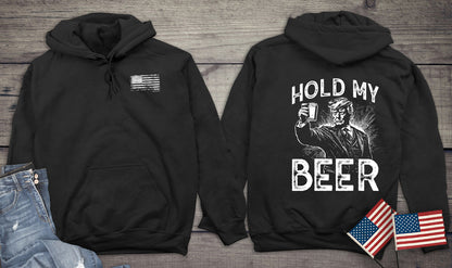 Hold My Beer Trump With Crest Hoodie