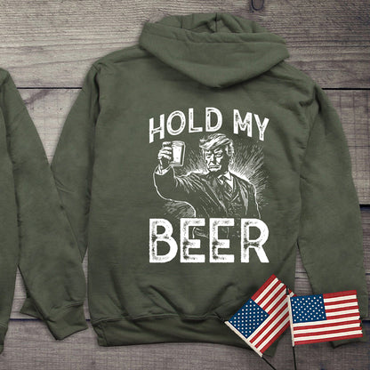 Hold My Beer Trump With Crest Hoodie