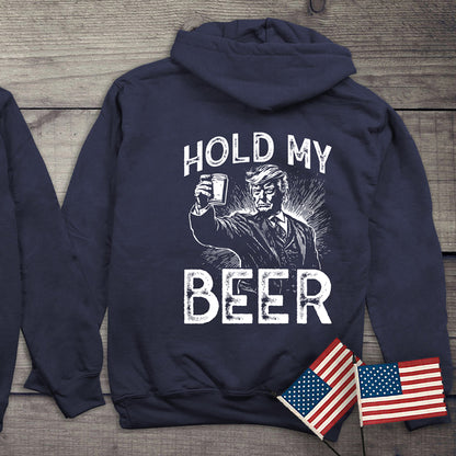 Hold My Beer Trump With Crest Hoodie