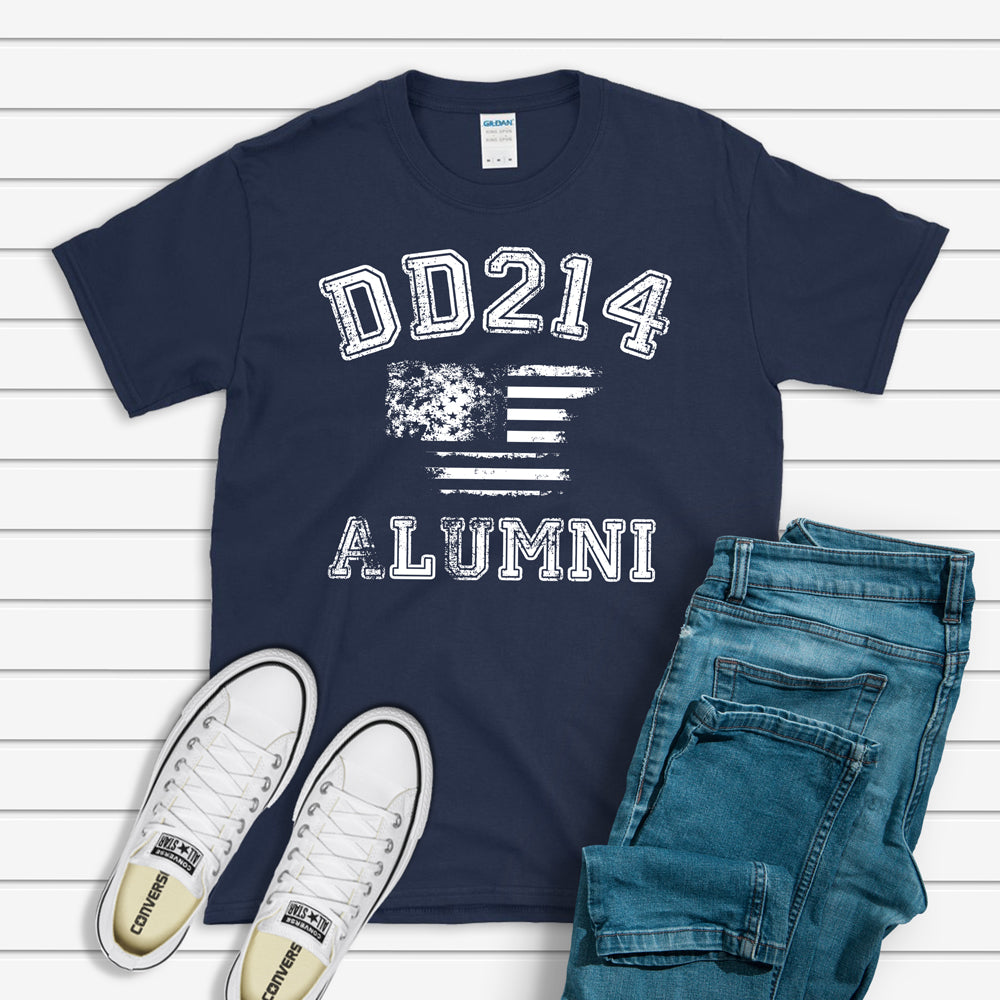 Veterans T-shirt, DD214 Alumni Flag Tee