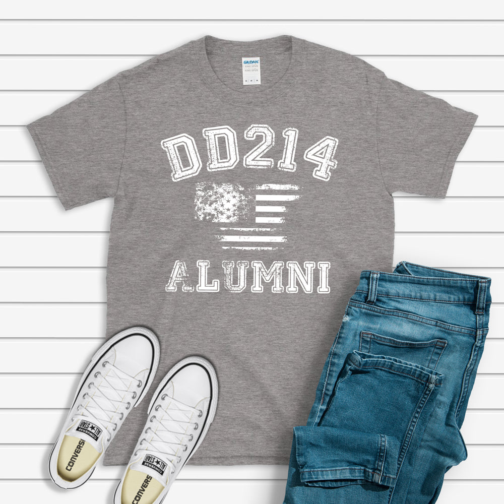 Veterans T-shirt, DD214 Alumni Flag Tee