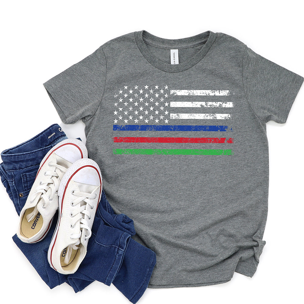 American Pride T-shirt, American Thin Lines Flag Tee