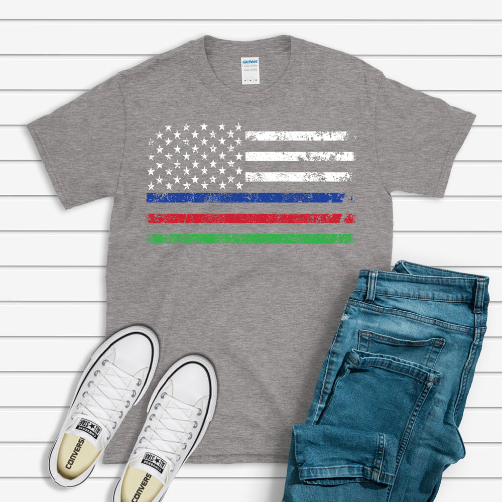 USA T-shirt, American Thin Lines Flag Tee