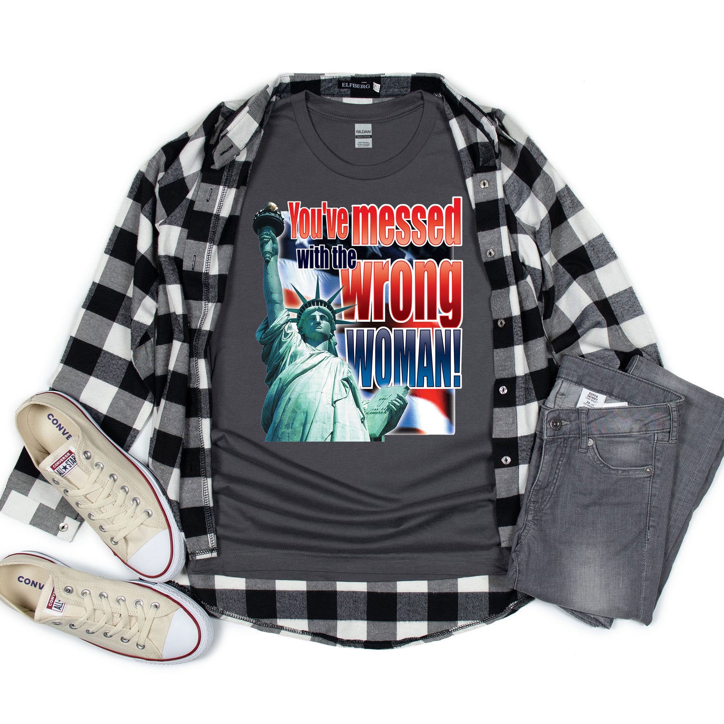 American Pride T-shirt, Messed With Wrong Woman Statue of Liberty Tee