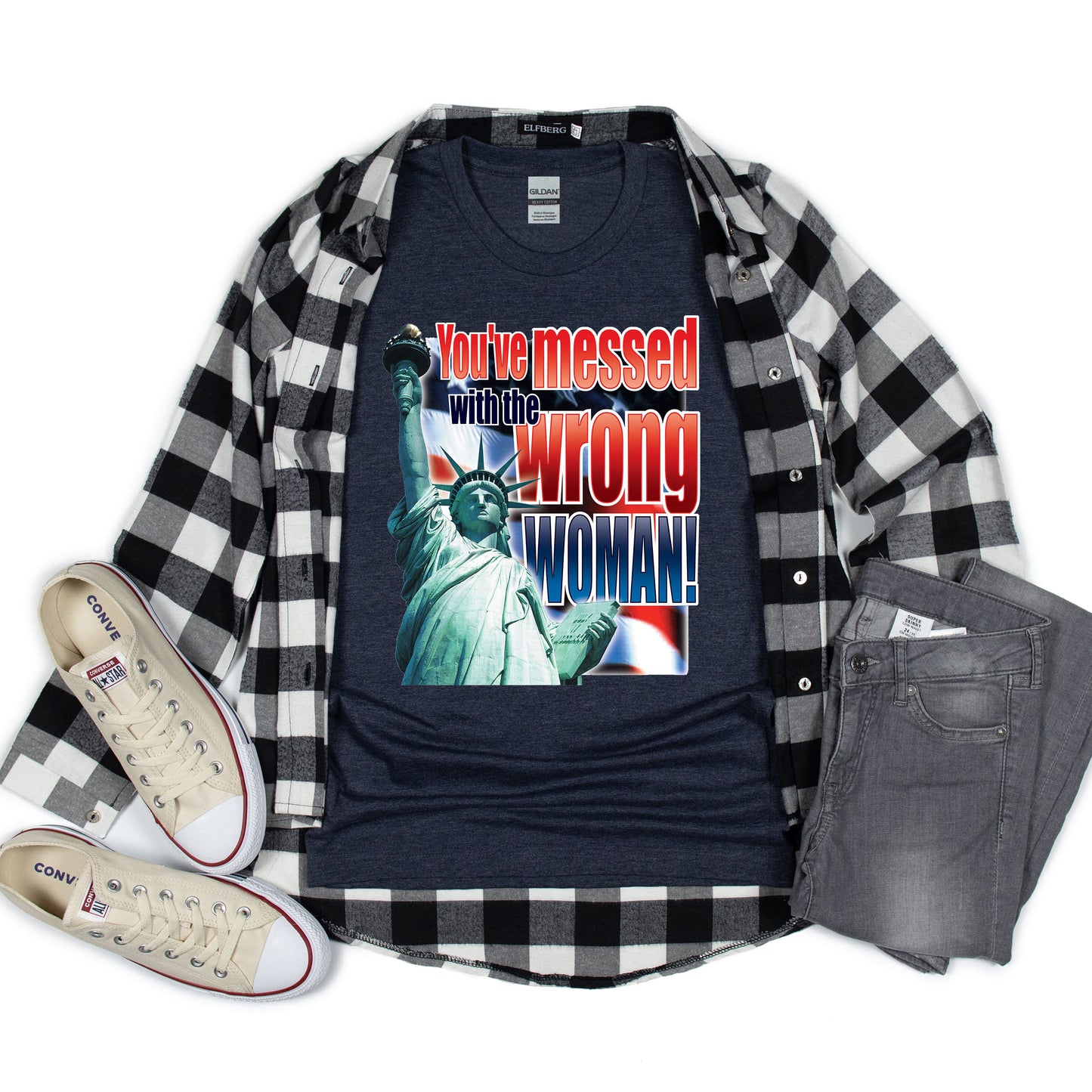 American Pride T-shirt, Messed With Wrong Woman Statue of Liberty Tee