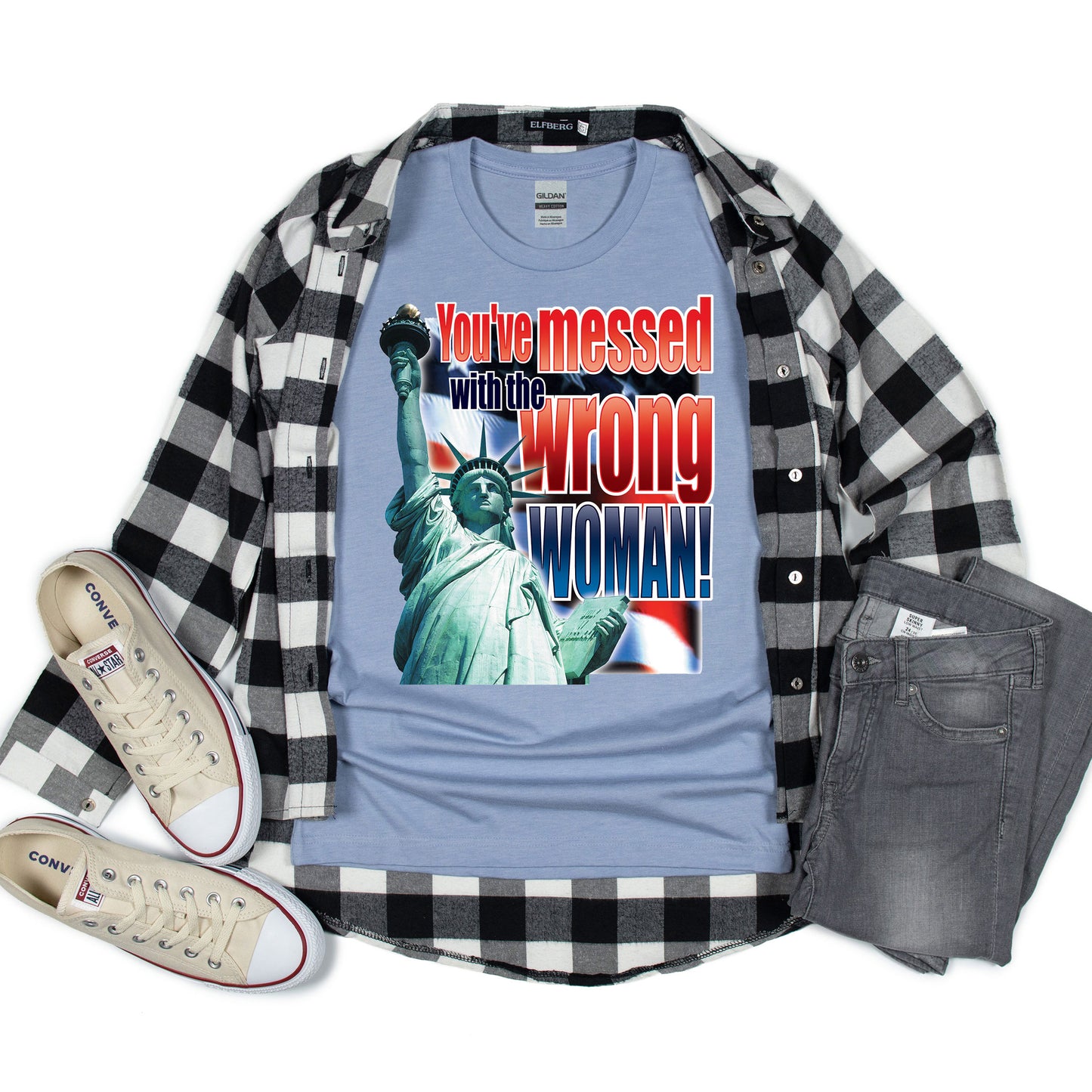 American Pride T-shirt, Messed With Wrong Woman Statue of Liberty Tee