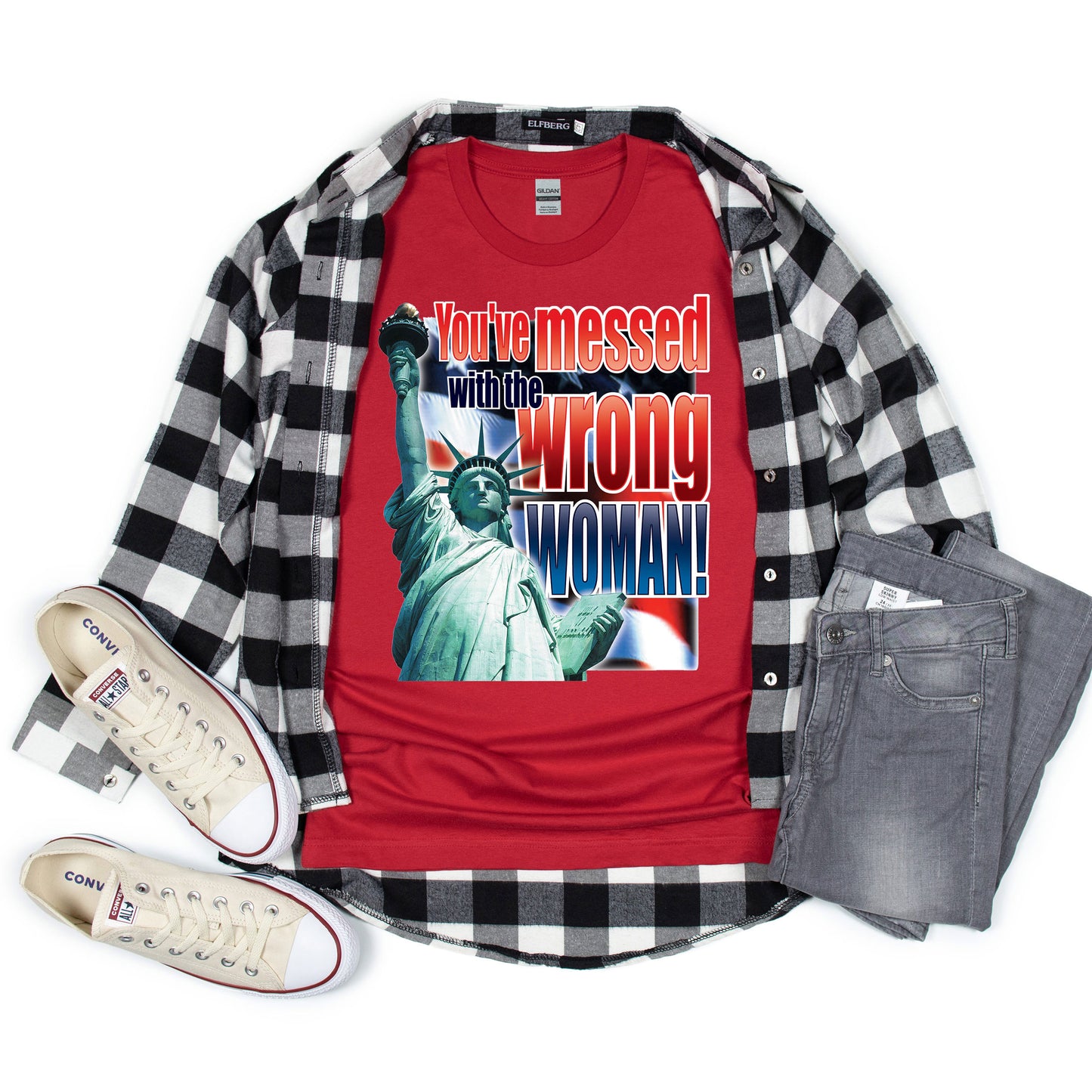 American Pride T-shirt, Messed With Wrong Woman Statue of Liberty Tee