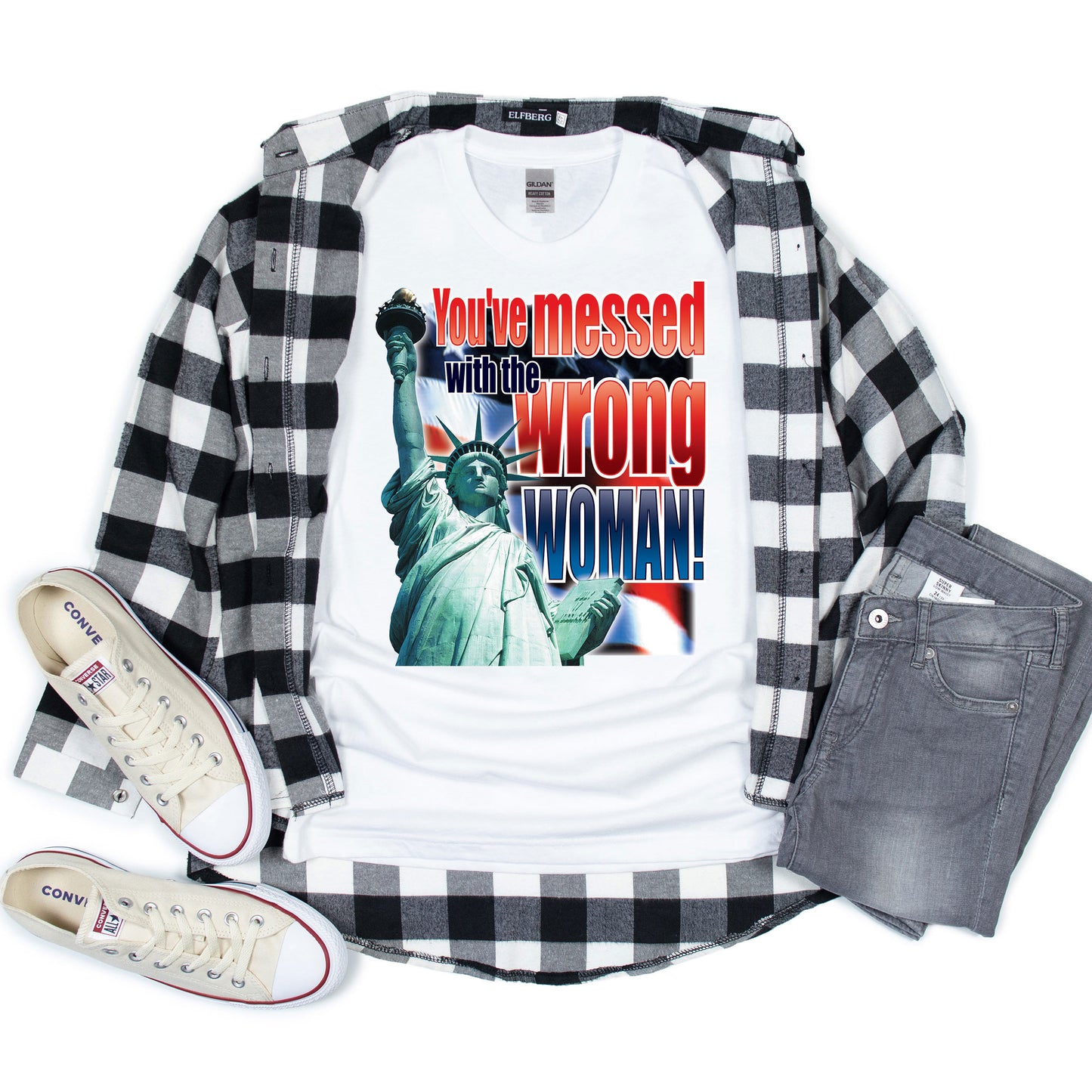 American Pride T-shirt, Messed With Wrong Woman Statue of Liberty Tee