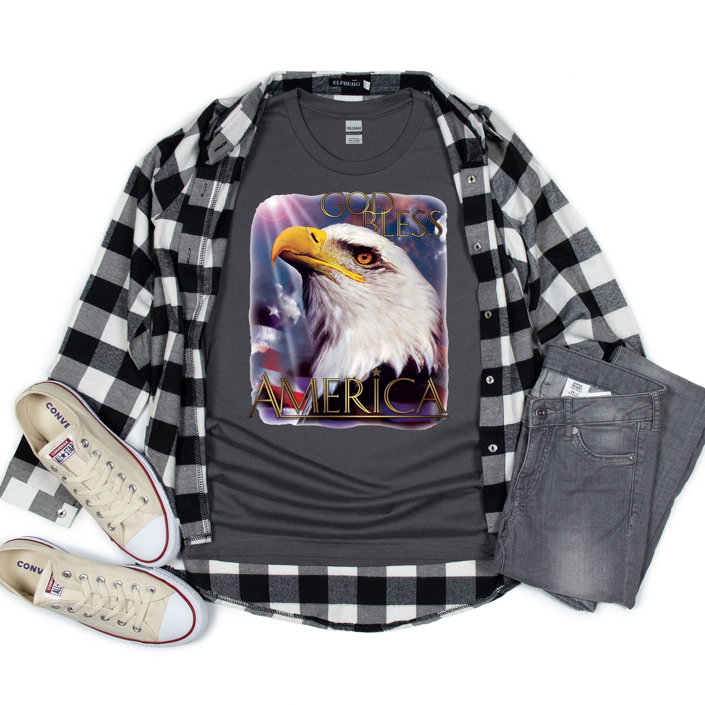 American Pride T-shirt, God Bless America Eagle Tee