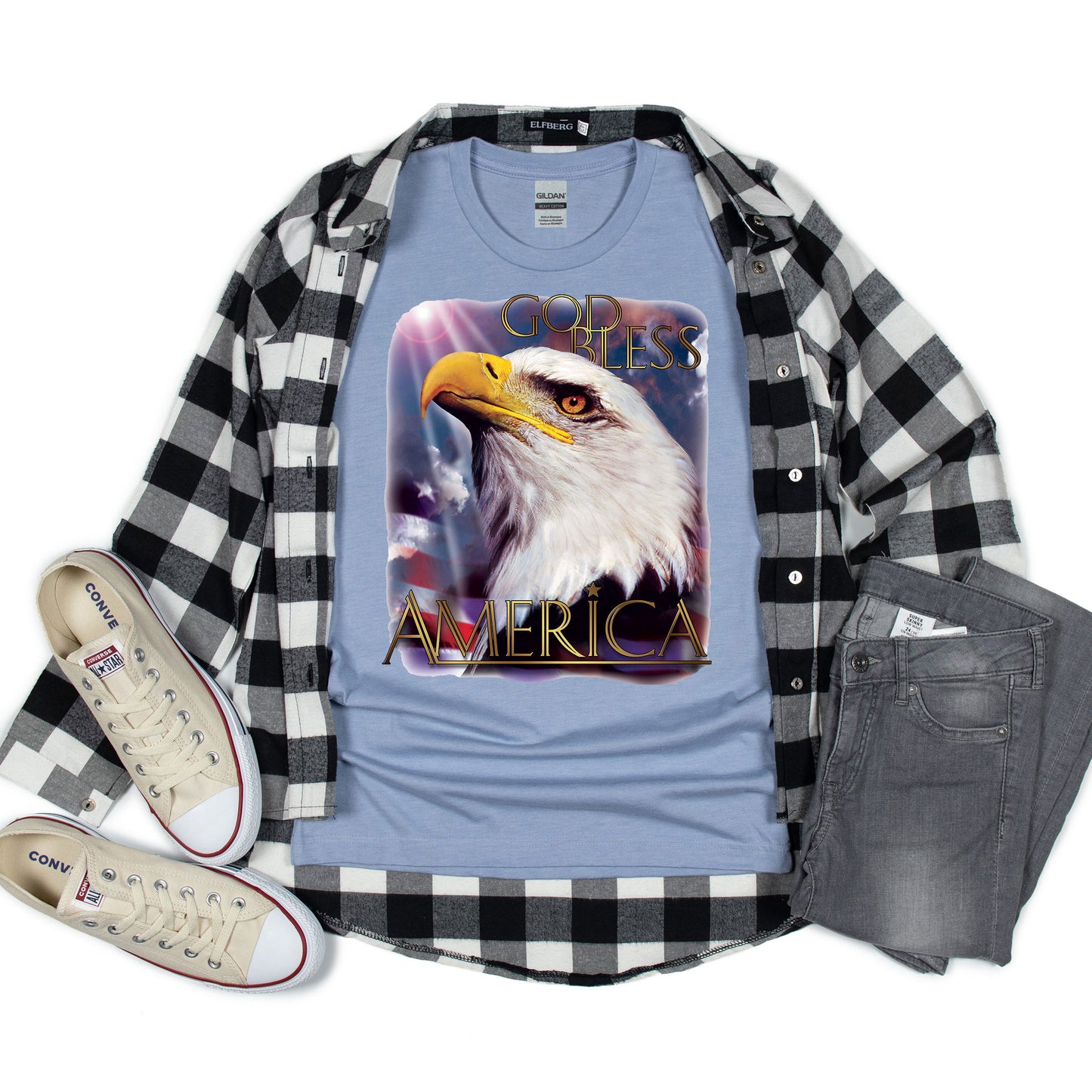 American Pride T-shirt, God Bless America Eagle Tee