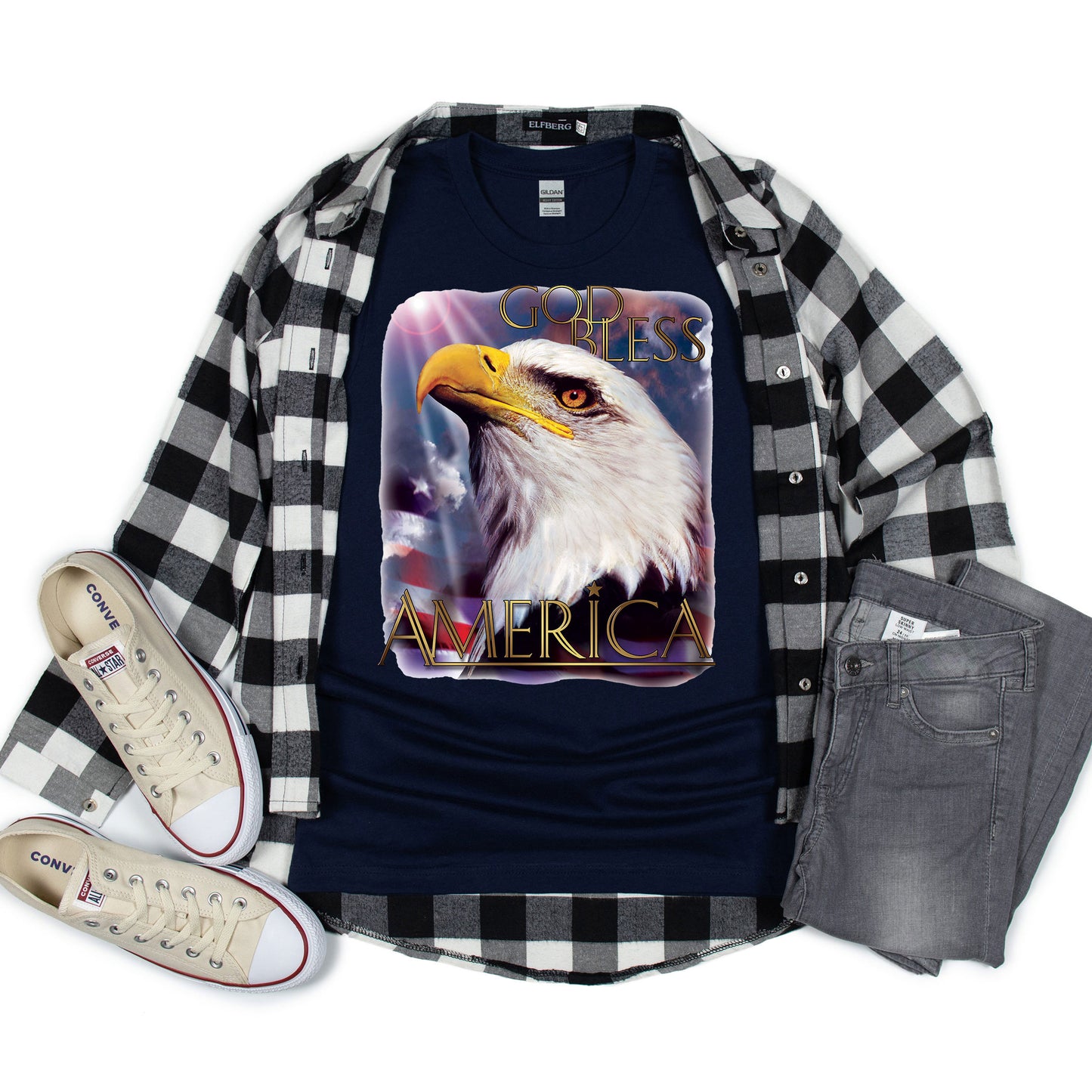 American Pride T-shirt, God Bless America Eagle Tee