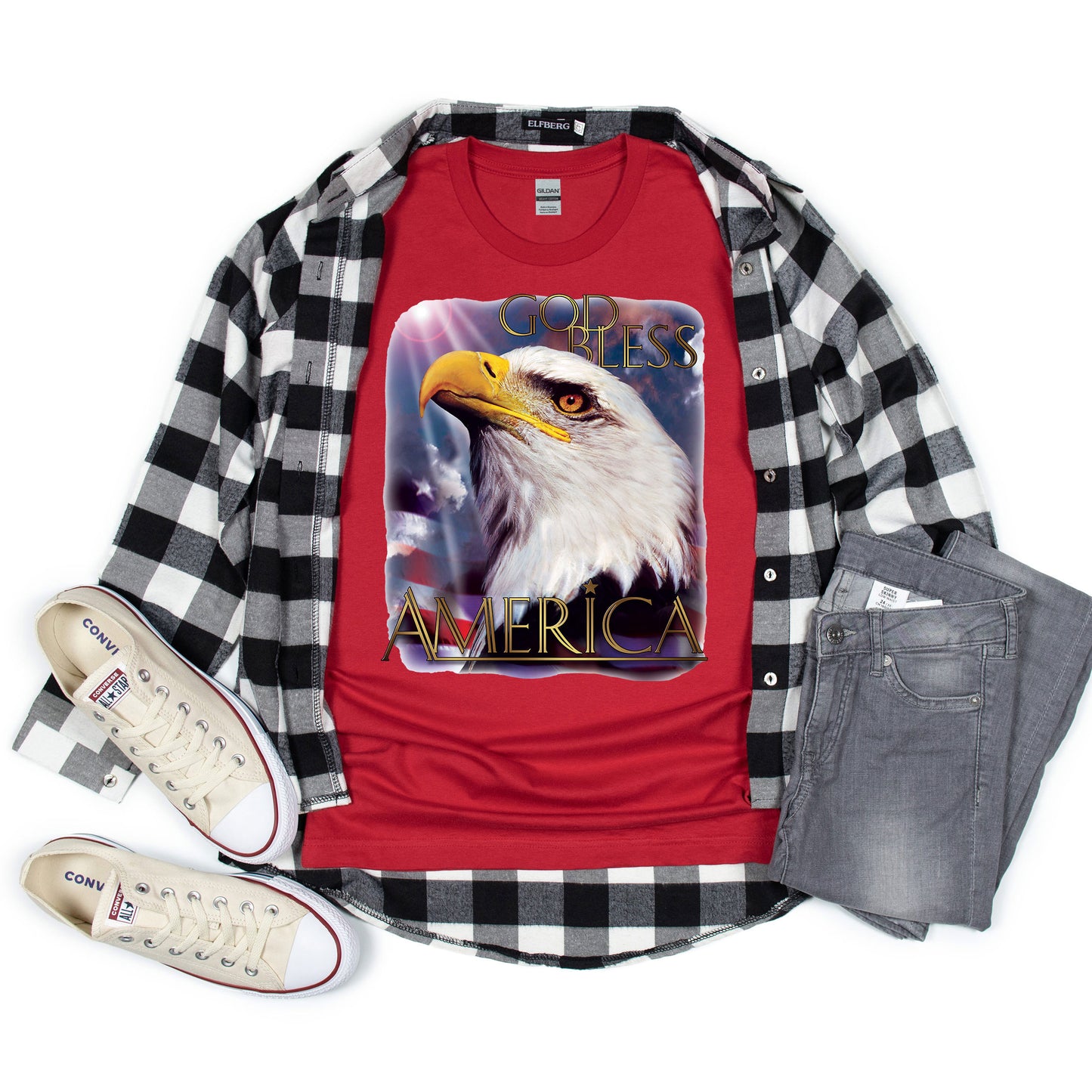 American Pride T-shirt, God Bless America Eagle Tee