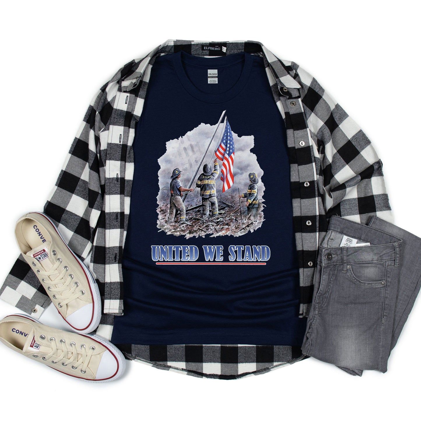 American Pride T-shirt, United We Stand Fire Department Tee