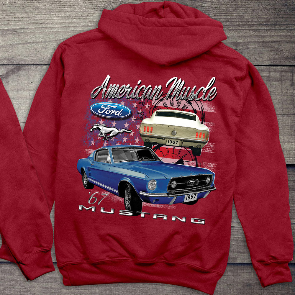 Ford Hoodie, Officially Licensed American Muscle Mustang Hooded Sweatshirt