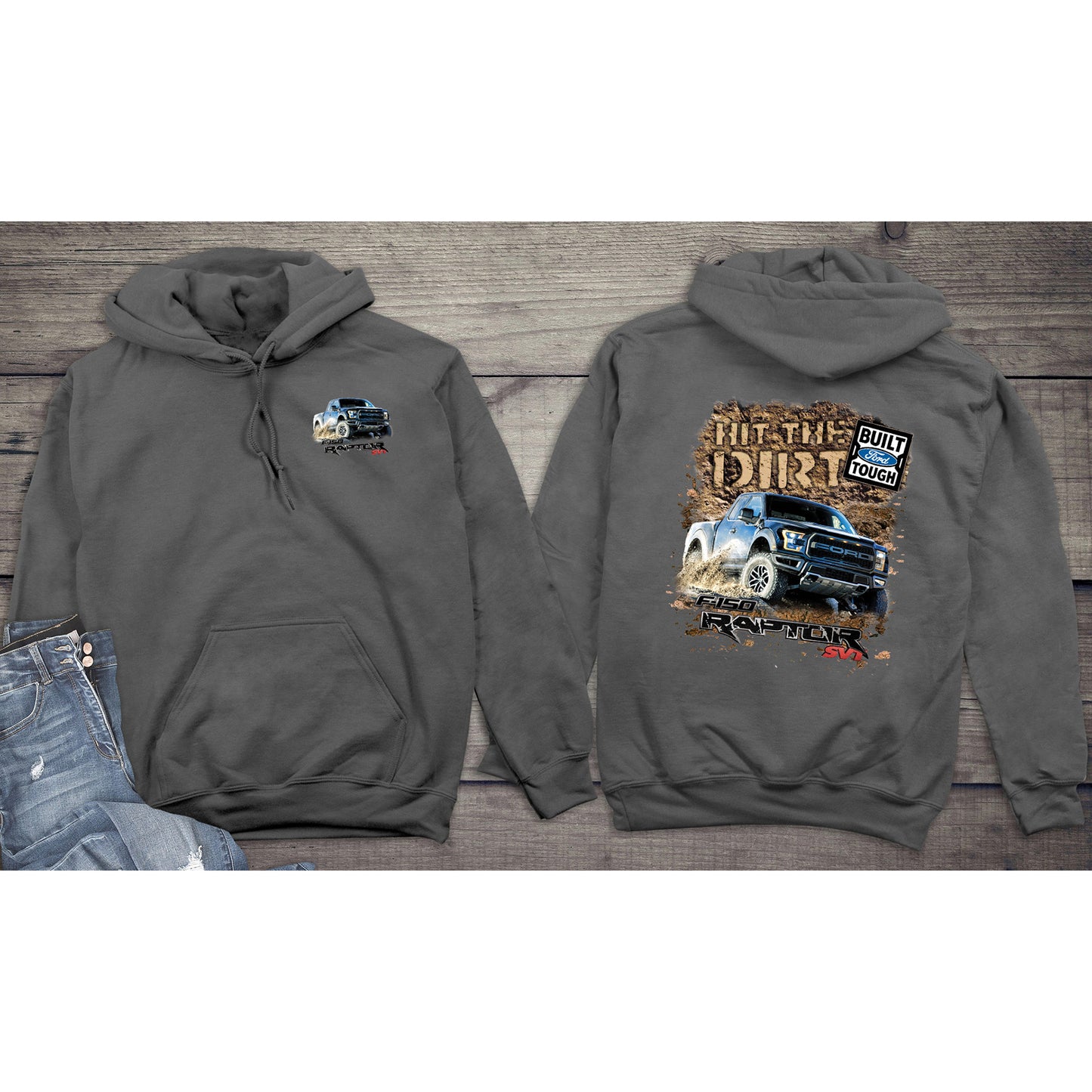 Ford Hoodie, Officially Licensed Hit The Dirt Hooded Sweatshirt