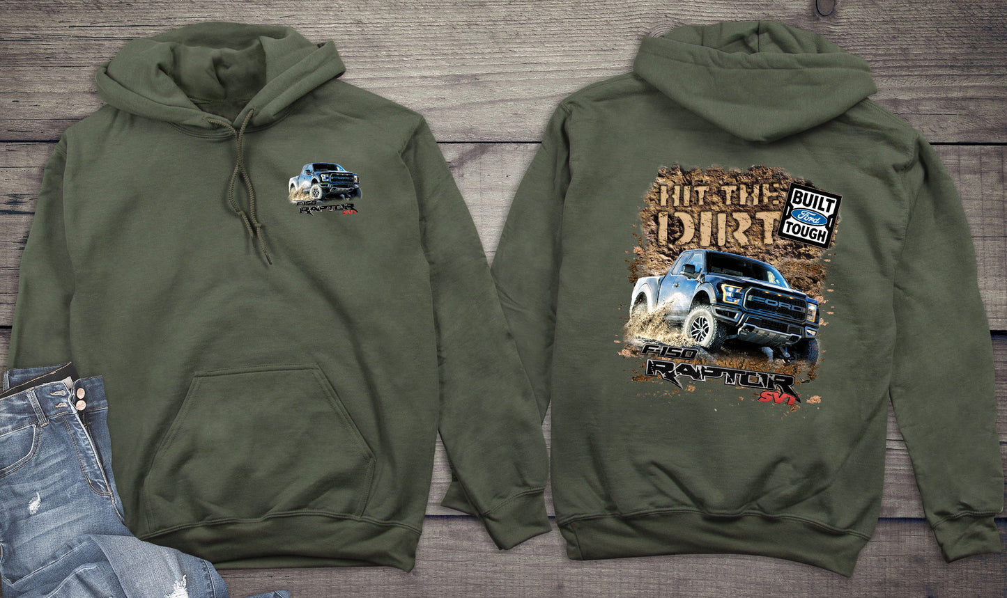 Ford Hoodie, Officially Licensed Hit The Dirt Hooded Sweatshirt