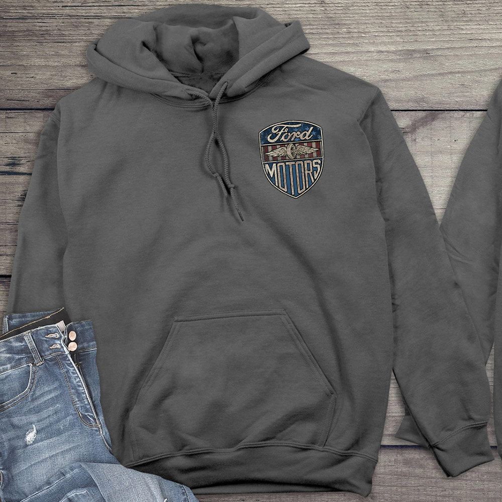 Ford Hoodie, Officially Licensed Vintage Ford Motors Hooded Sweatshirt