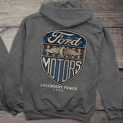 Ford Hoodie, Officially Licensed Vintage Ford Motors Hooded Sweatshirt