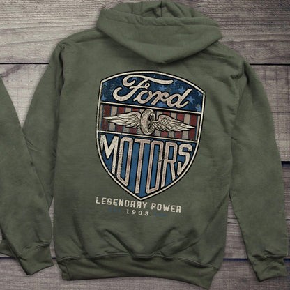 Ford Hoodie, Officially Licensed Vintage Ford Motors Hooded Sweatshirt