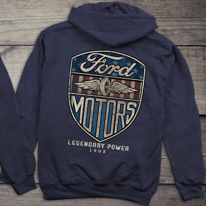 Ford Hoodie, Officially Licensed Vintage Ford Motors Hooded Sweatshirt