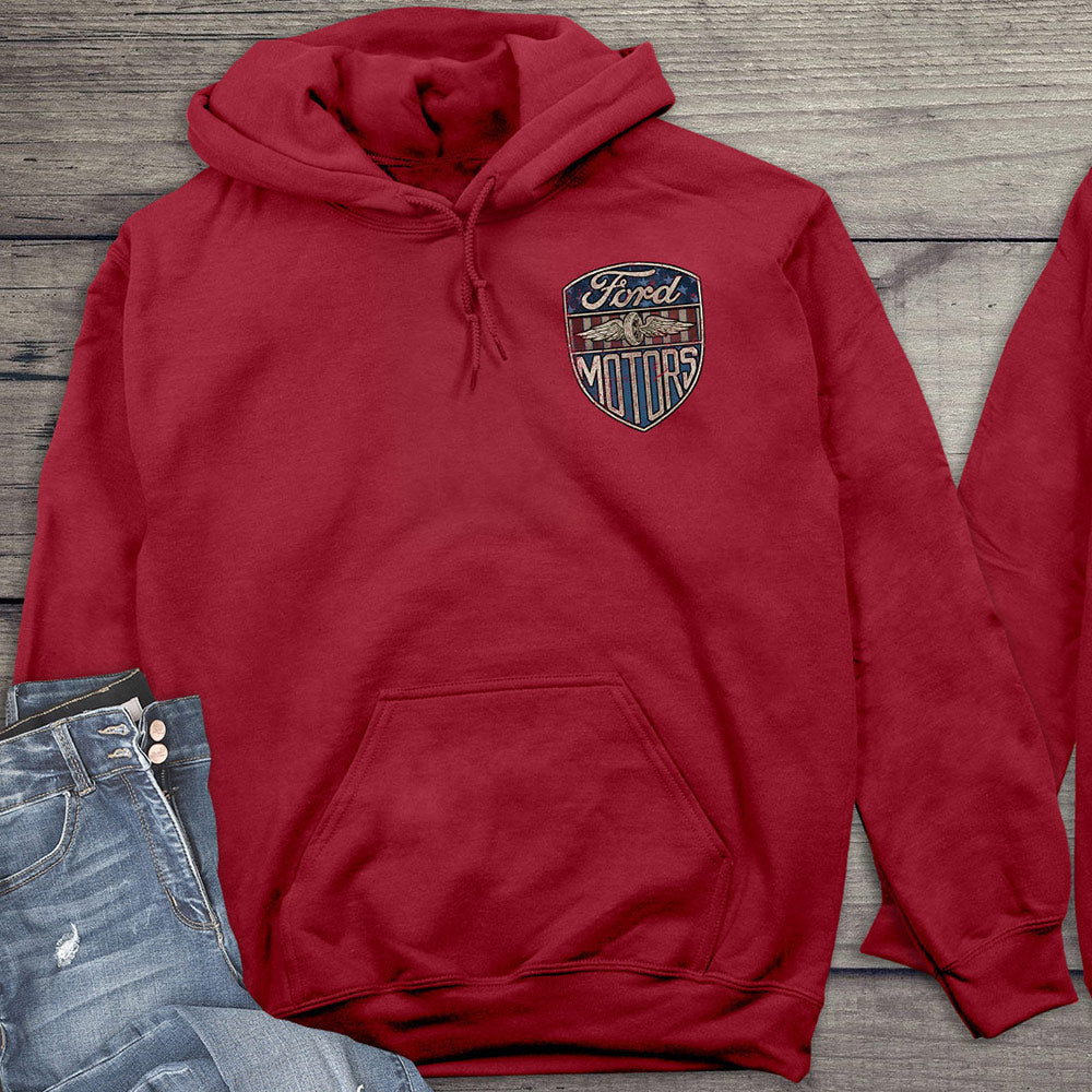 Ford Hoodie, Officially Licensed Vintage Ford Motors Hooded Sweatshirt