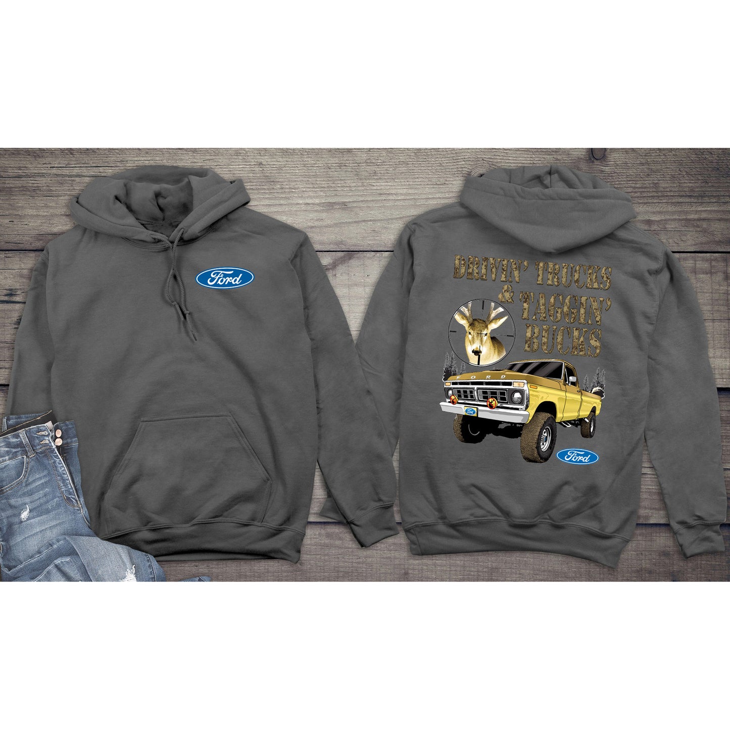 Ford Hoodie, Officially Licensed Ford Taggin' Hooded Sweatshirt