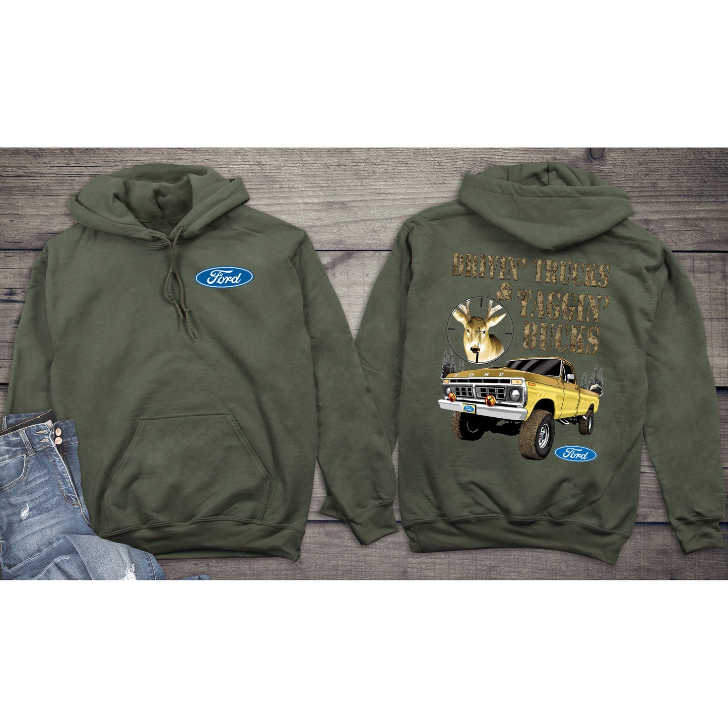 Ford Hoodie, Officially Licensed Ford Taggin' Hooded Sweatshirt