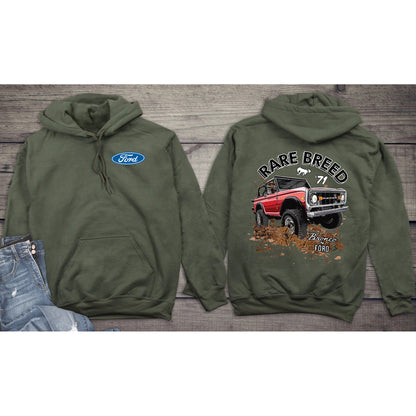 Ford Hoodie, Officially Licensed Bronco Rare Breed Hooded Sweatshirt