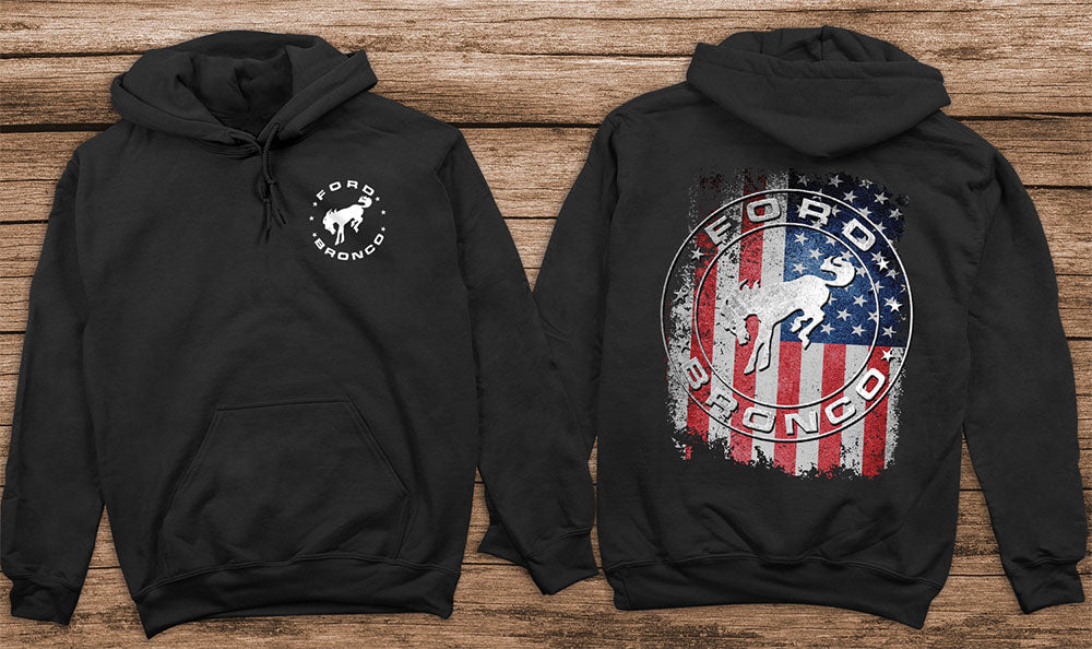 Bronco American Flag Hoodie