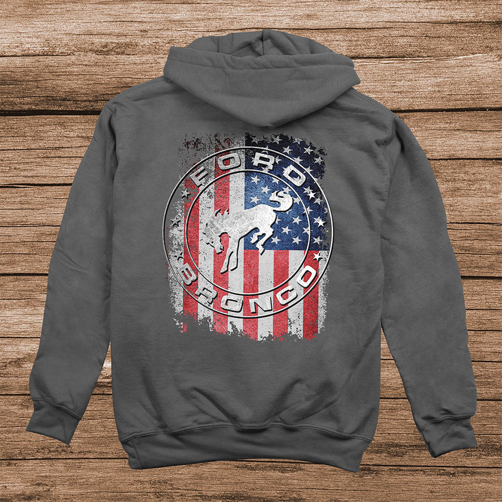 Bronco American Flag Hoodie