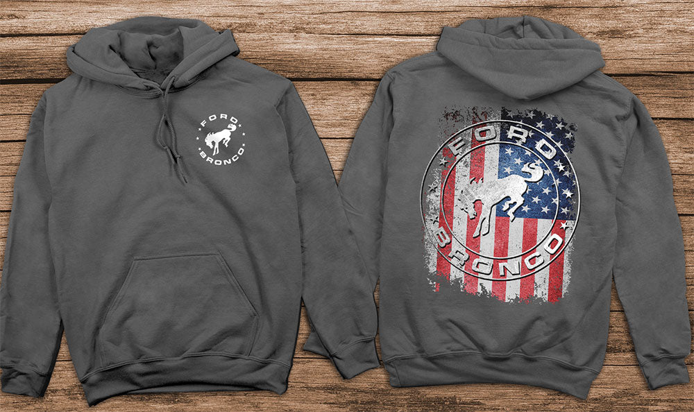 Bronco American Flag Hoodie