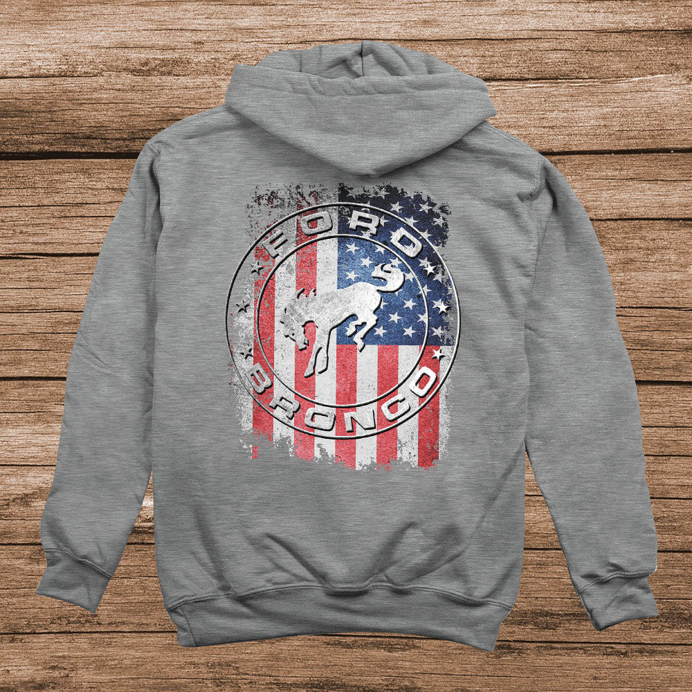 Bronco American Flag Hoodie