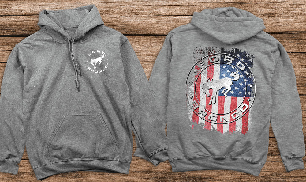 Bronco American Flag Hoodie