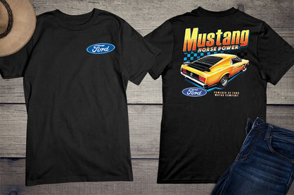 Ford Yellow Mustang Horsepower Tee