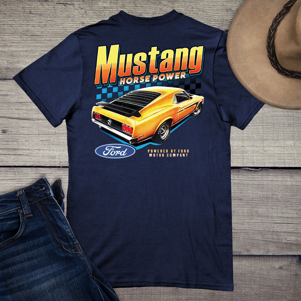 Ford Yellow Mustang Horsepower Tee