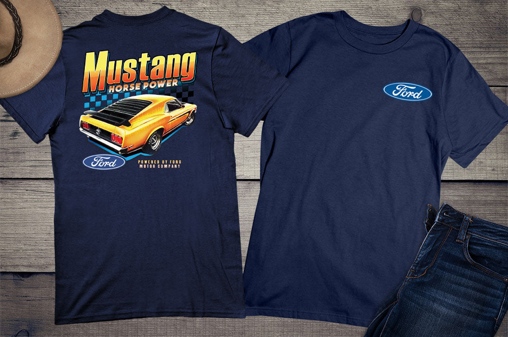 Ford Yellow Mustang Horsepower Tee