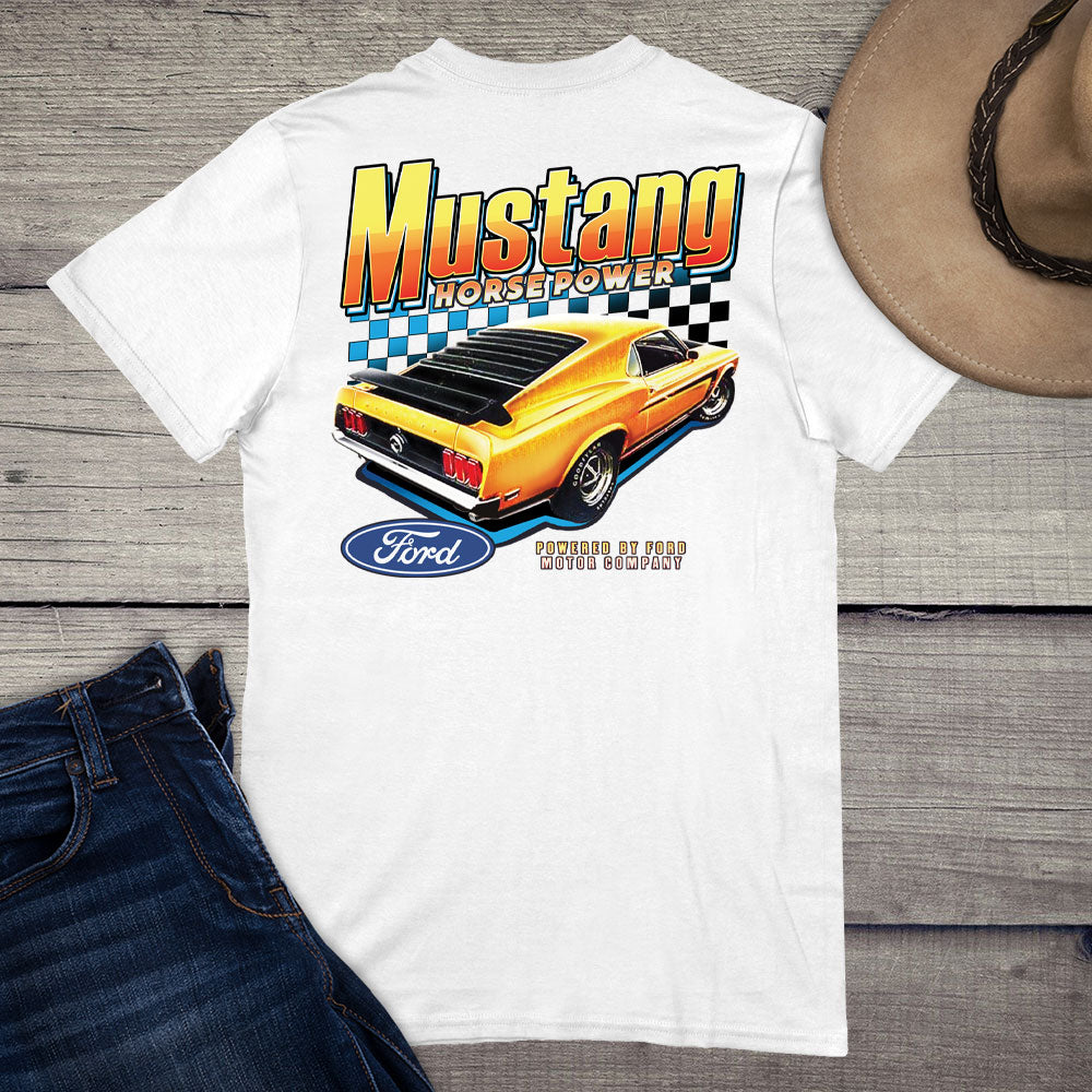 Ford Yellow Mustang Horsepower Tee