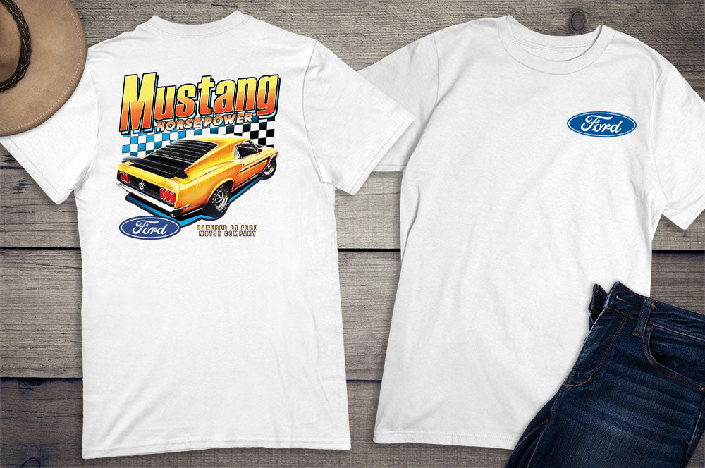 Ford Yellow Mustang Horsepower Tee