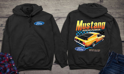 Ford Yellow Mustang Horsepower Hoodie