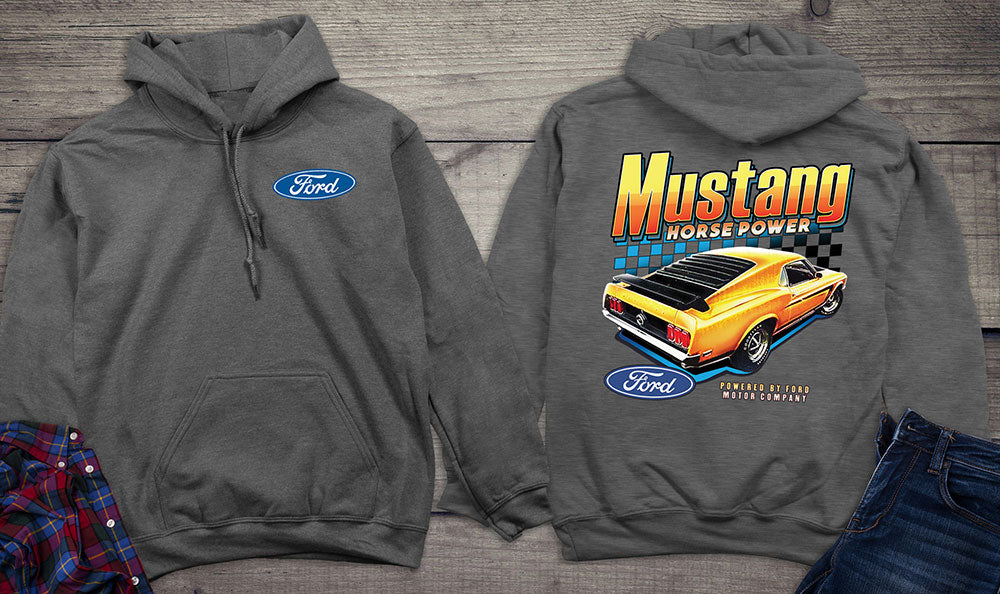 Ford Yellow Mustang Horsepower Hoodie