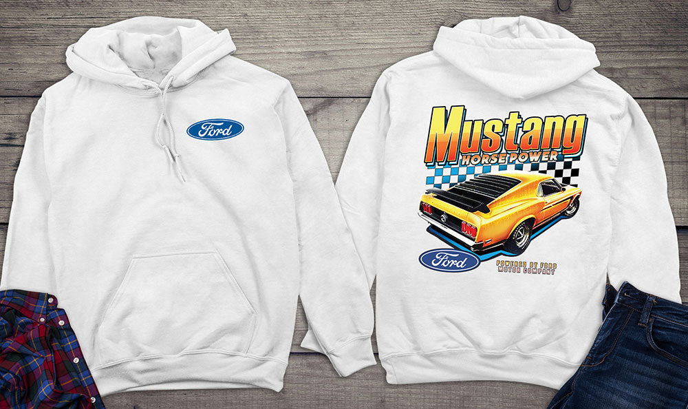 Ford Yellow Mustang Horsepower Hoodie